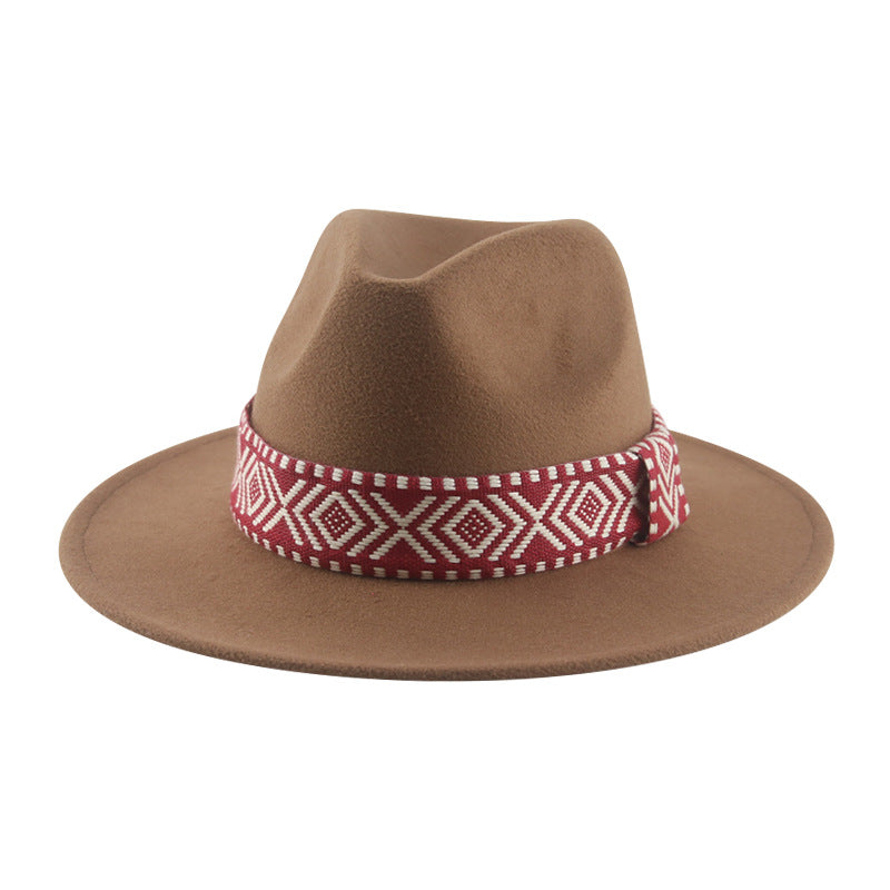 [Minimum order quantity is 2 pieces]Felt Cap Hat Top Hat Webbing Hat Autumn Winter Men Women Cowboy Hat