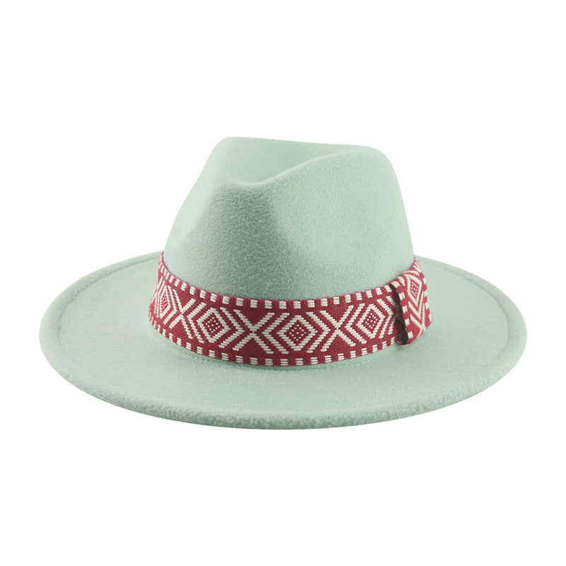 [Minimum order quantity is 2 pieces]Felt Cap Hat Top Hat Webbing Hat Autumn Winter Men Women Cowboy Hat