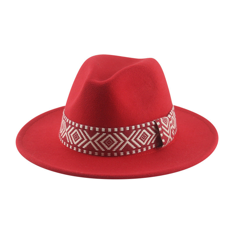 [Minimum order quantity is 2 pieces]Felt Cap Hat Top Hat Webbing Hat Autumn Winter Men Women Cowboy Hat