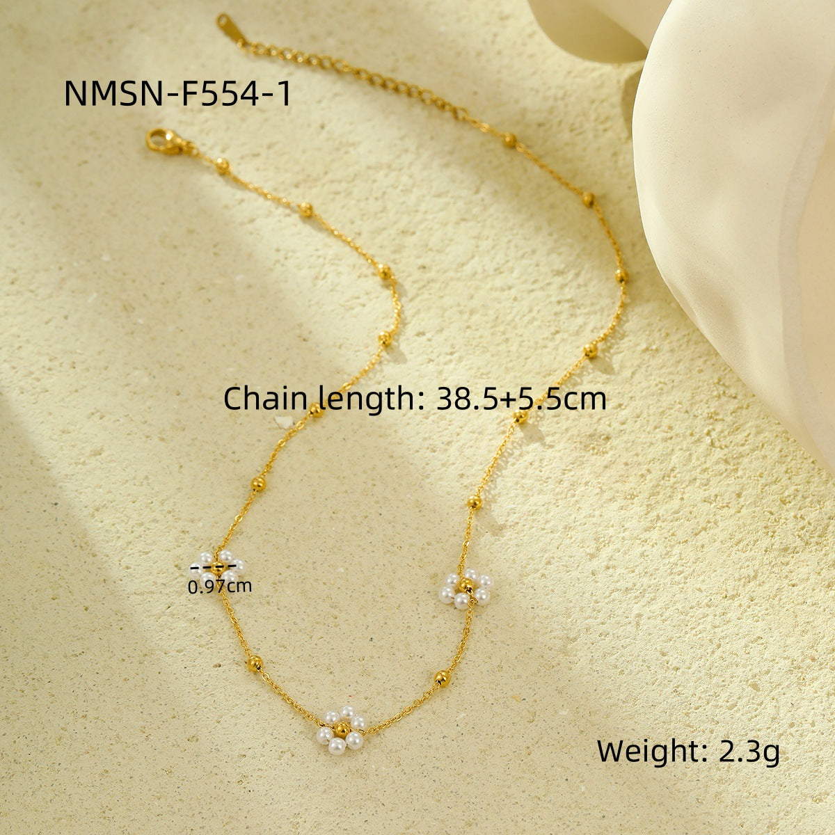 Stainless Steel Long Necklace Pearl Floral Tassel Necklace Clavicle Chain Non Fading Jewelry Accessories