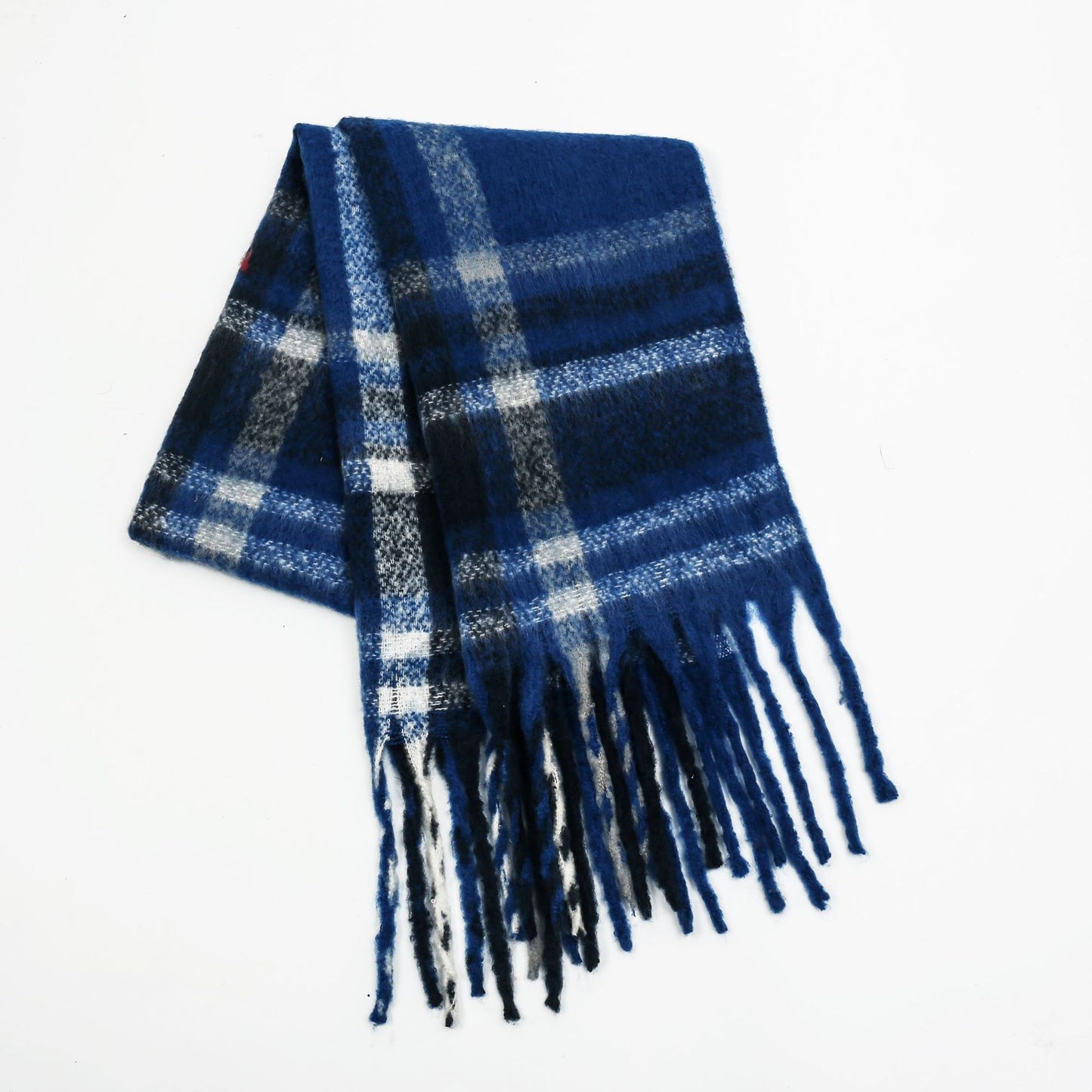 Plaid Scarf for Women Autumn Winter Thickened Warm All Matching Tassel Fashionable Scarf