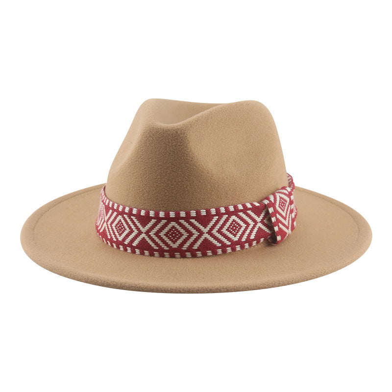 [Minimum order quantity is 2 pieces]Felt Cap Hat Top Hat Webbing Hat Autumn Winter Men Women Cowboy Hat