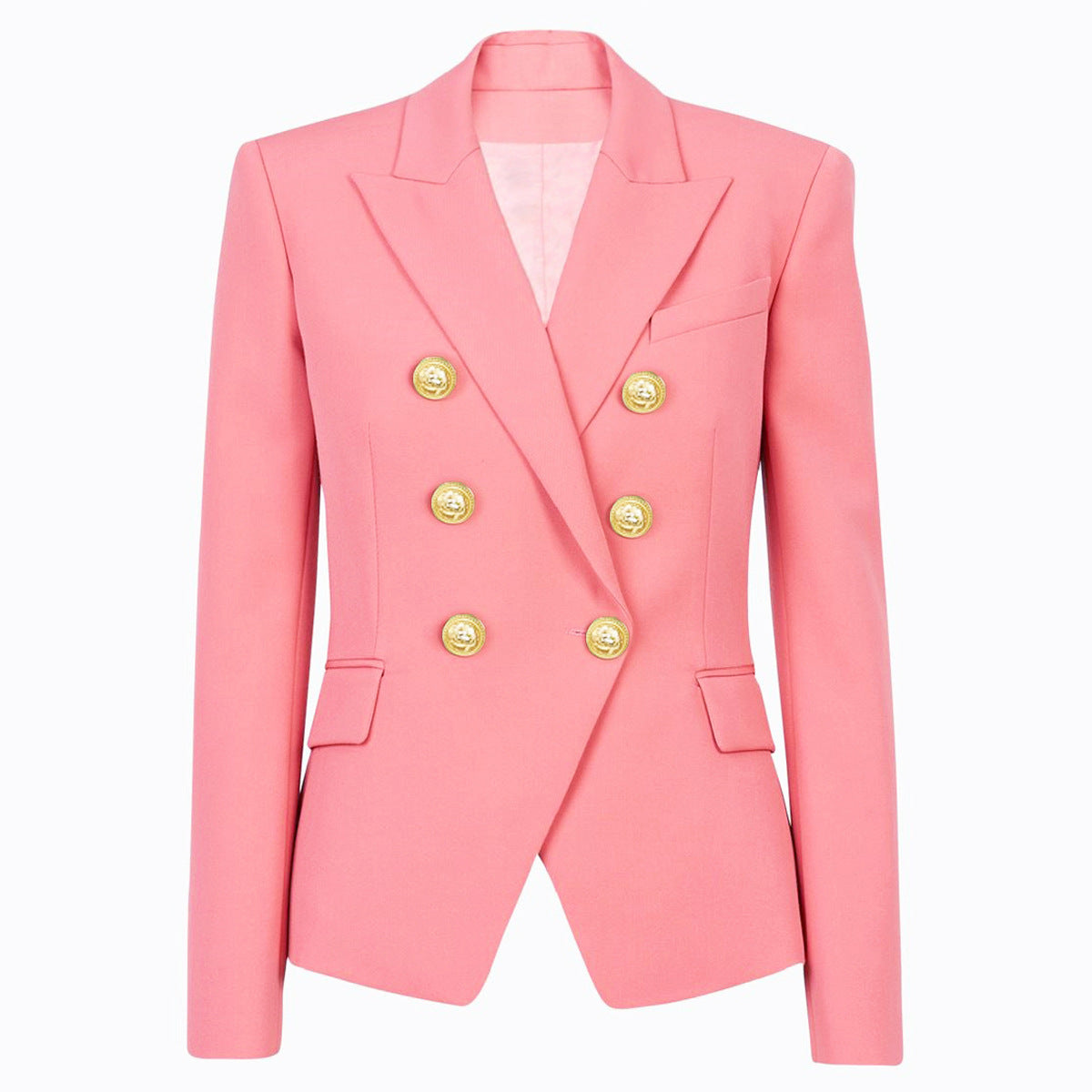 Spring Autumn High Quality Top Goods Women Blazer Women Metal Lion Head Buckle Double Breasted Small Blazers