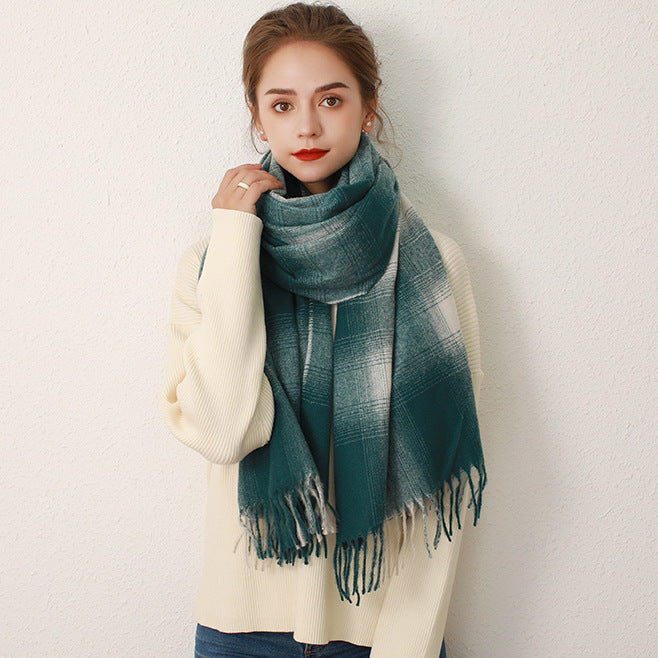 Scarf Cashmere Plaid Scarf Women Autumn Winter Shawl Scarf