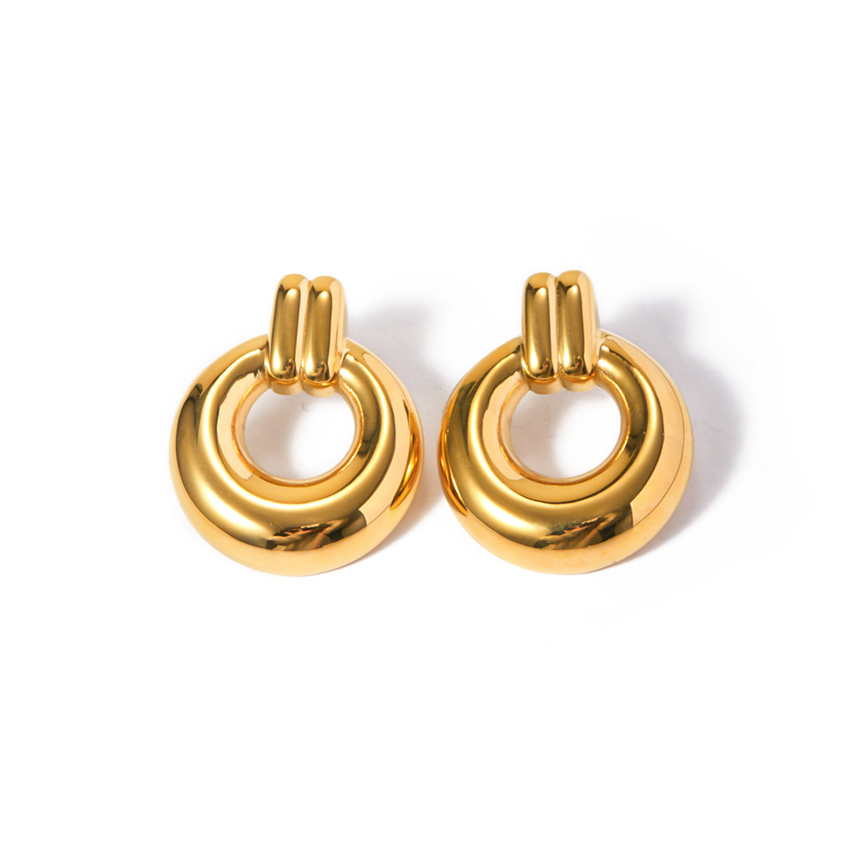 Internet 18K Gold Stainless Steel Ring Earrings Non-Fading Earrings Accessories