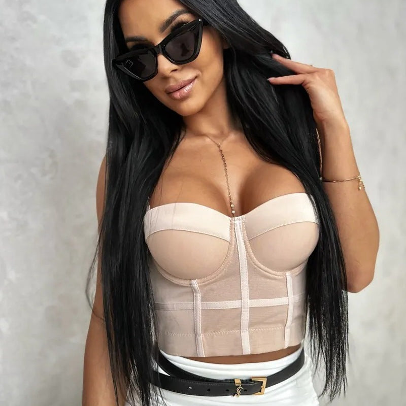 Women Clothing Best Seller with Chest Pad Strappy Tube Top Corset Underwear Small Vest Sling Women