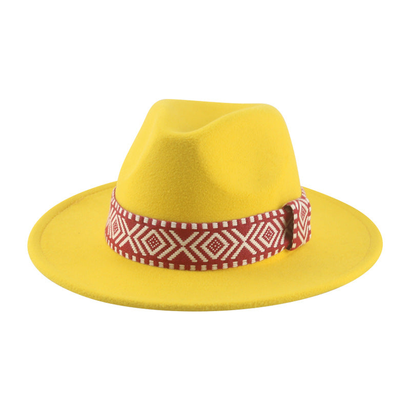 [Minimum order quantity is 2 pieces]Felt Cap Hat Top Hat Webbing Hat Autumn Winter Men Women Cowboy Hat