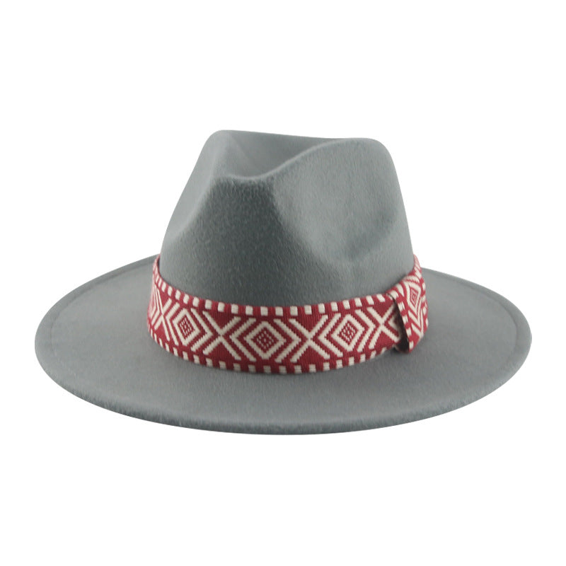 [Minimum order quantity is 2 pieces]Felt Cap Hat Top Hat Webbing Hat Autumn Winter Men Women Cowboy Hat