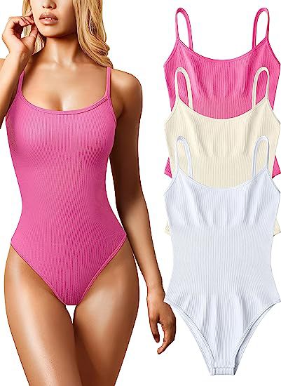 Women Jumpsuit Sexy Ribbed Sleeveless Spaghetti Strap Top Body Shaping Corsets