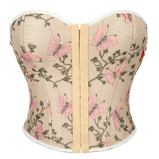 Printed Butterfly Pattern Women Tube Top Chest Support Sexy Top