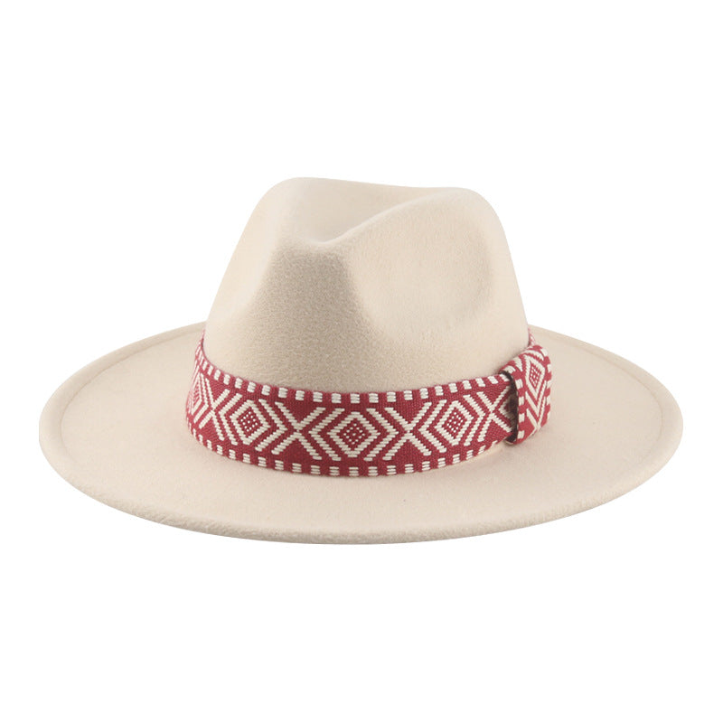 [Minimum order quantity is 2 pieces]Felt Cap Hat Top Hat Webbing Hat Autumn Winter Men Women Cowboy Hat