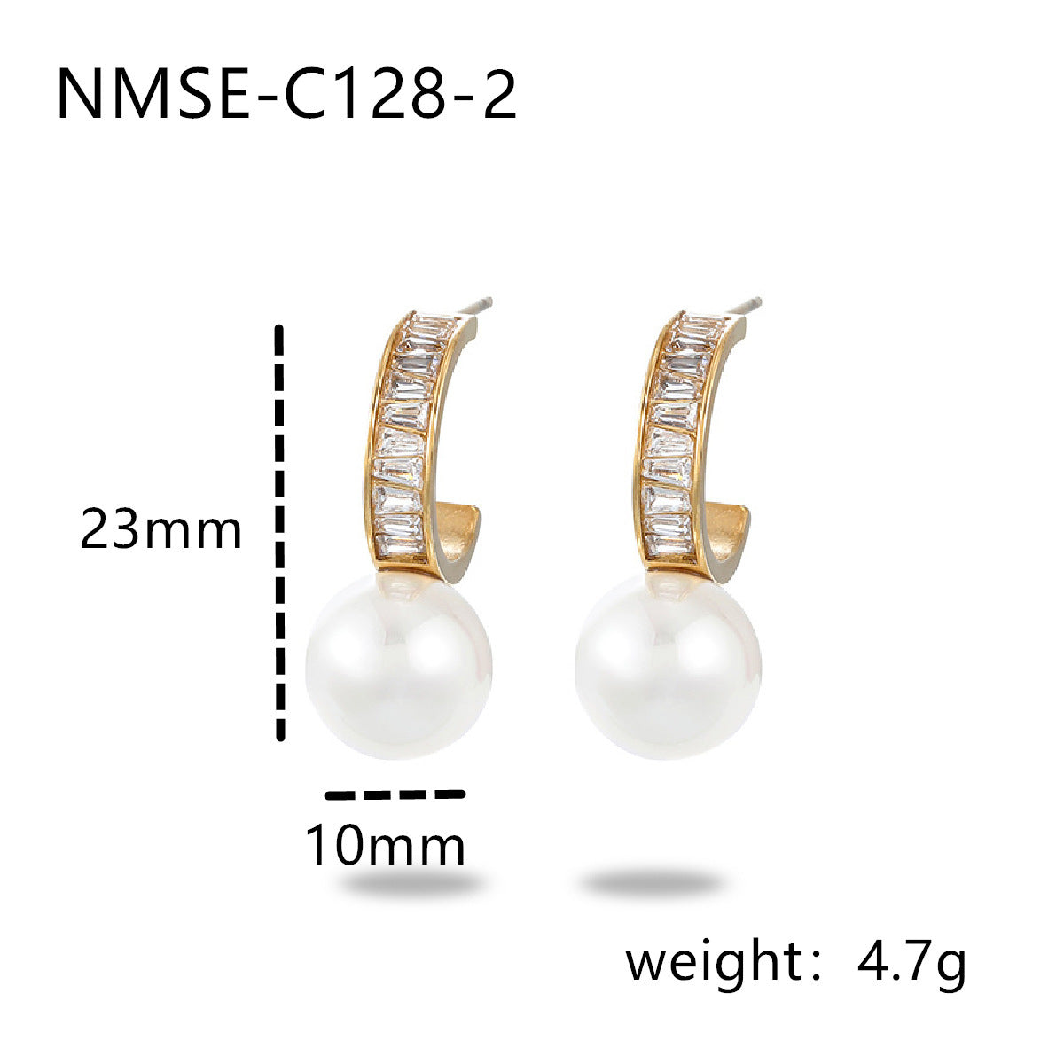 Pearl Stainless Steel Earrings Special Interest All Matching Titanium Steel Women Accessories