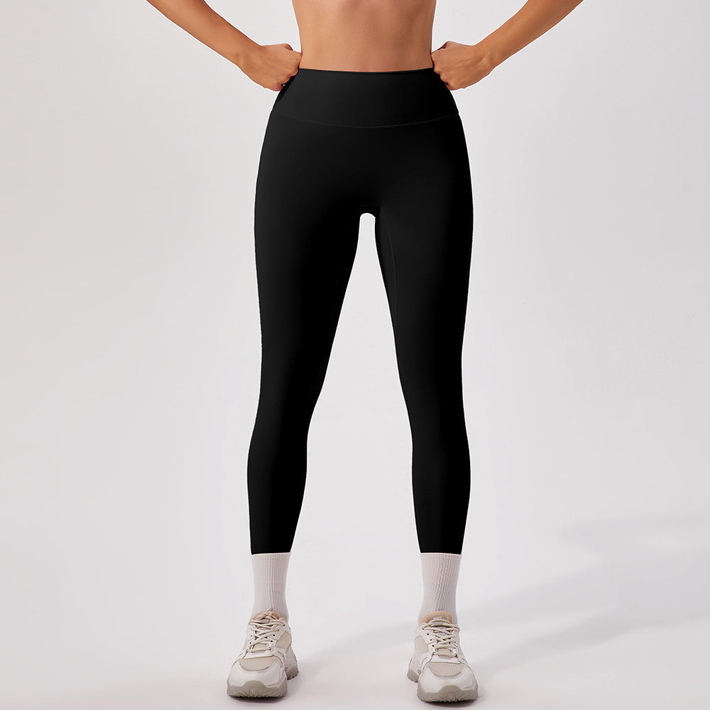 Quick Drying Tight High Waist Yoga Pants Belly Contracting Hip Raise Fitness Pants Nude Feel Outer Wear Running Exercise Pants Women