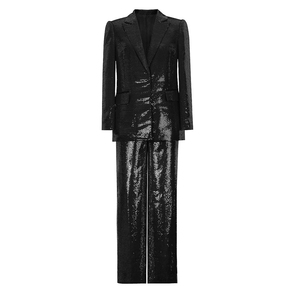 Women Bling Bling Sequ Shiny Elegant Women Work Pant Suit