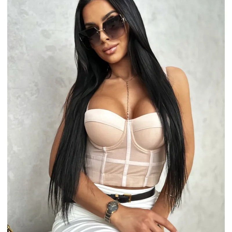 Women Clothing Best Seller with Chest Pad Strappy Tube Top Corset Underwear Small Vest Sling Women