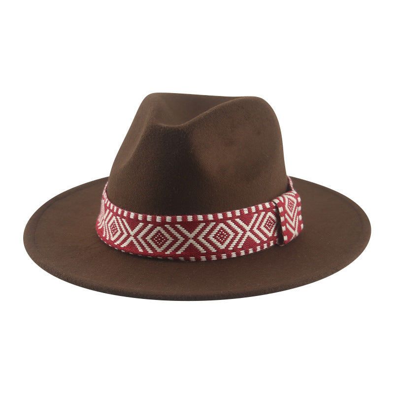 [Minimum order quantity is 2 pieces]Felt Cap Hat Top Hat Webbing Hat Autumn Winter Men Women Cowboy Hat