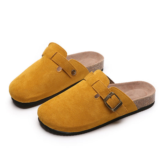 Closed Toe Slippers Women Couple Flip Flops Roman Shoes Casual Semi Slippers Lazy Shoes Tide