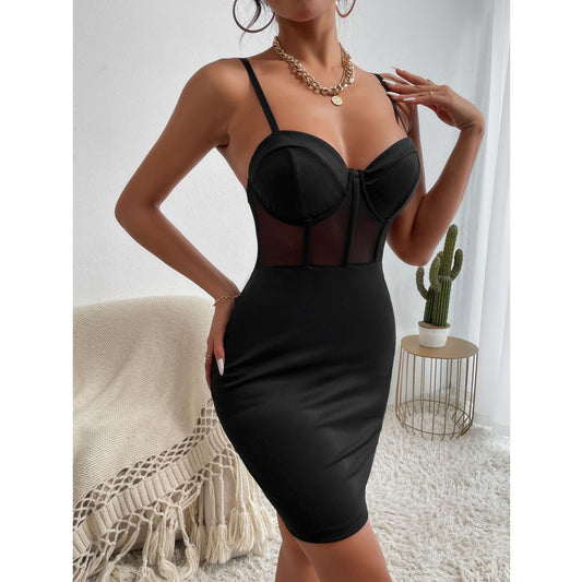 Arrival Sexy Patchwork Sling Perspective Steel Ring Boning Corset Boning Corset Sheath Dress Corset