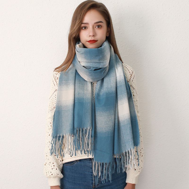 Scarf Cashmere Plaid Scarf Women Autumn Winter Shawl Scarf