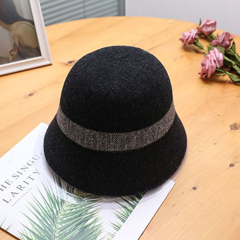 Autumn Winter Fisherman Hat Korean Hat Women Bucket Hat Woolen Warm Japanese Knitting Wool Bucket Hat