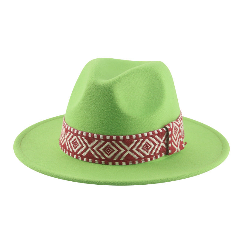 [Minimum order quantity is 2 pieces]Felt Cap Hat Top Hat Webbing Hat Autumn Winter Men Women Cowboy Hat