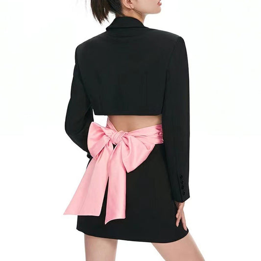 Spring Autumn Advanced Slim Cropped Outfit Long Sleeve Office Women Business Blazer Dress