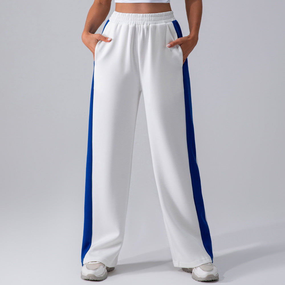 Spring Summer High Waist Casual Pants Women All Match Outer Wear Straight Wide Leg Pants Quick Drying Loose Sports l Running Pants Women