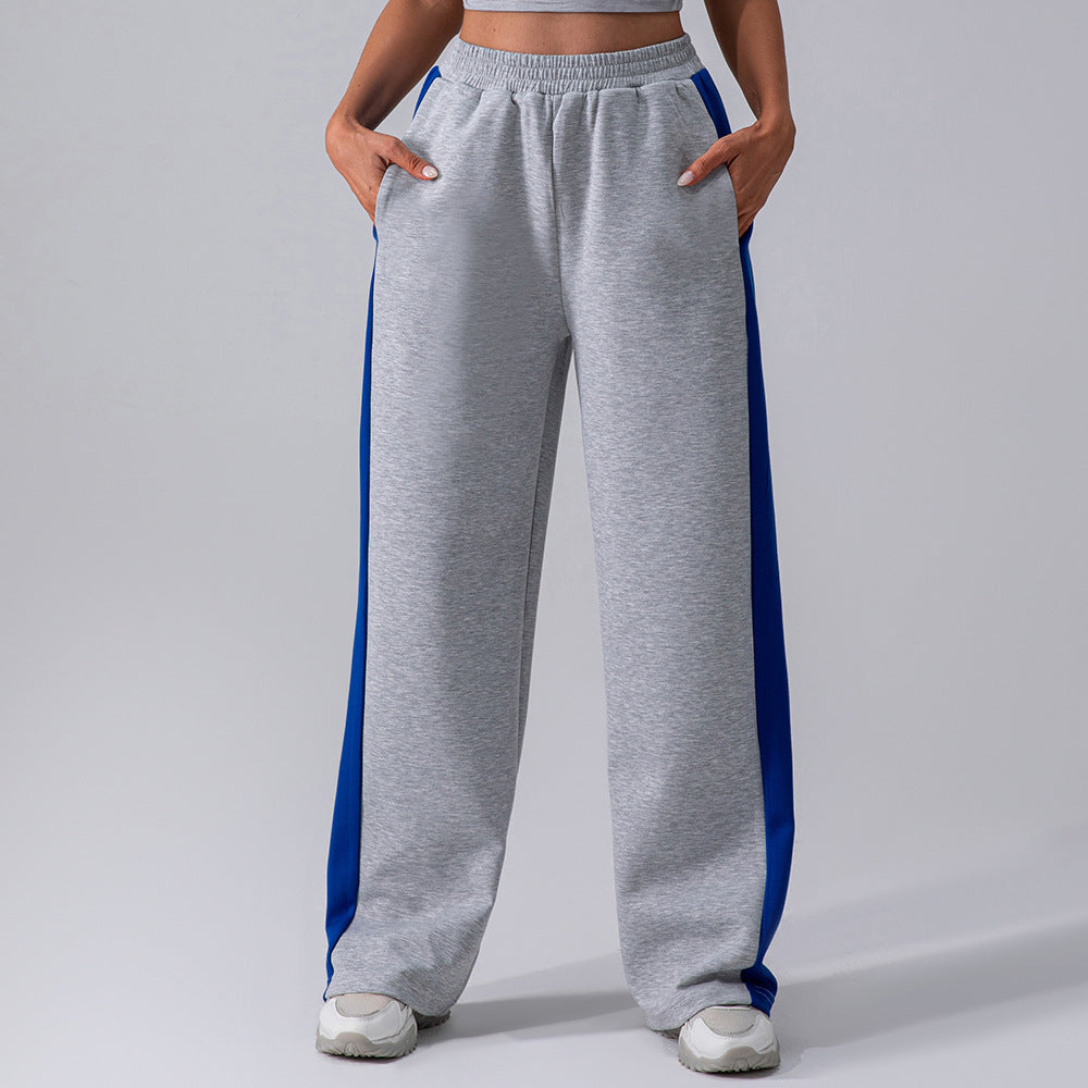 Spring Summer High Waist Casual Pants Women All Match Outer Wear Straight Wide Leg Pants Quick Drying Loose Sports l Running Pants Women