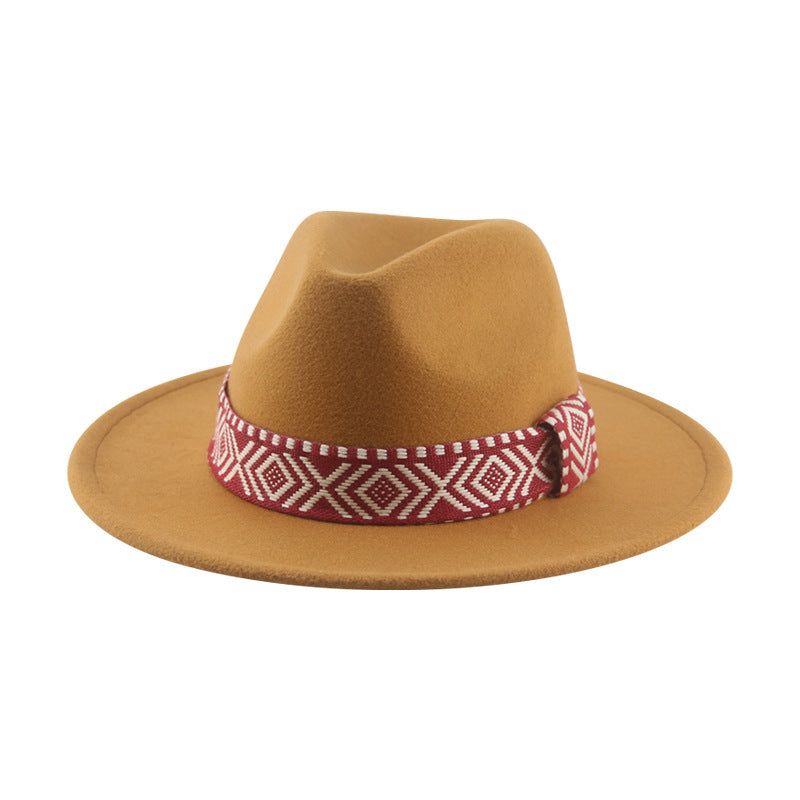 [Minimum order quantity is 2 pieces]Felt Cap Hat Top Hat Webbing Hat Autumn Winter Men Women Cowboy Hat