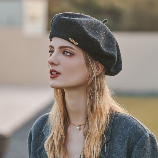 Autumn Winter Colors Available Wool Beret British Casual Season Warm Thickened Solid Color All Matching Hat