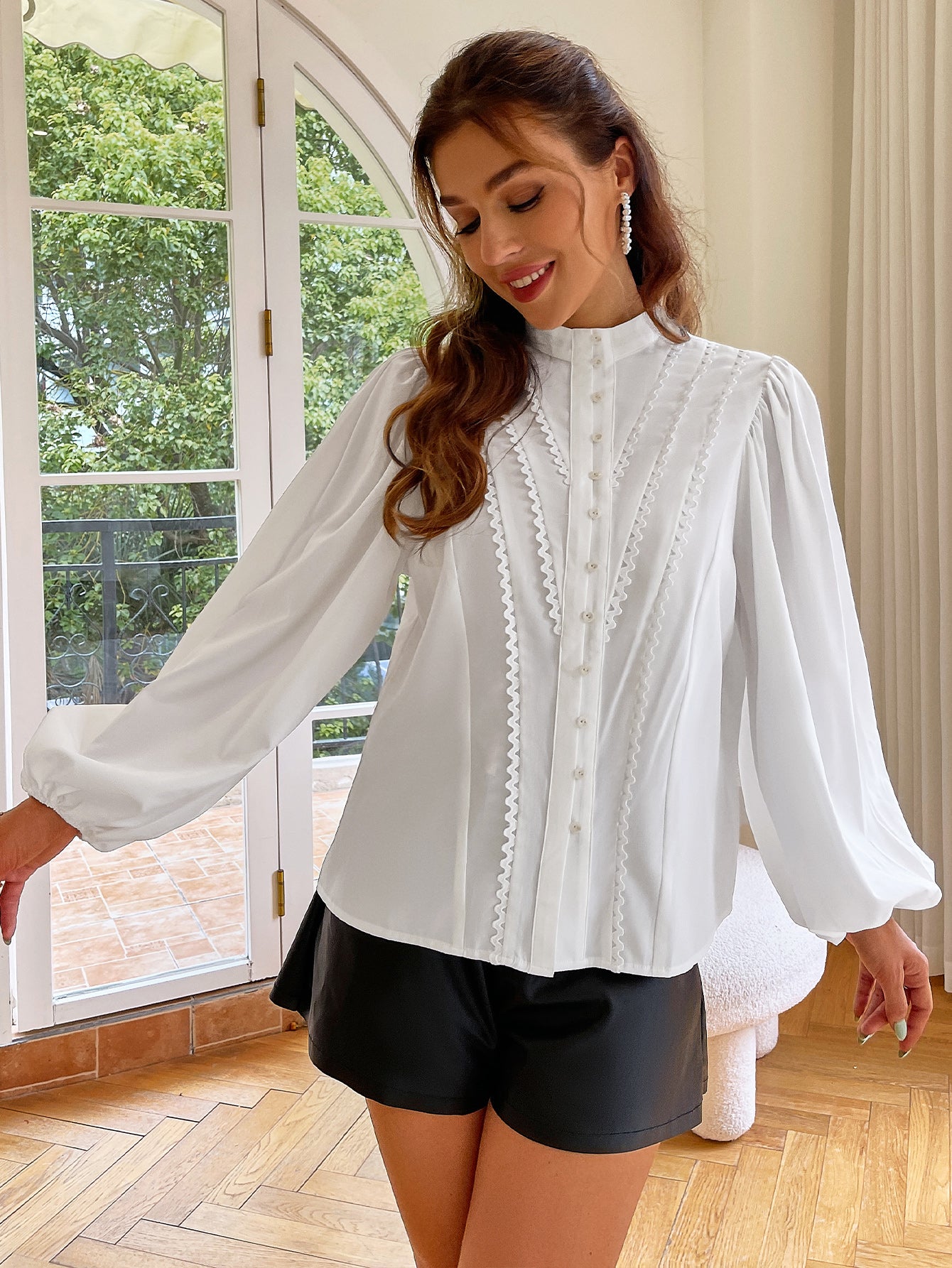 Women Long Sleeve White Shirt Women Slim Temperament Top