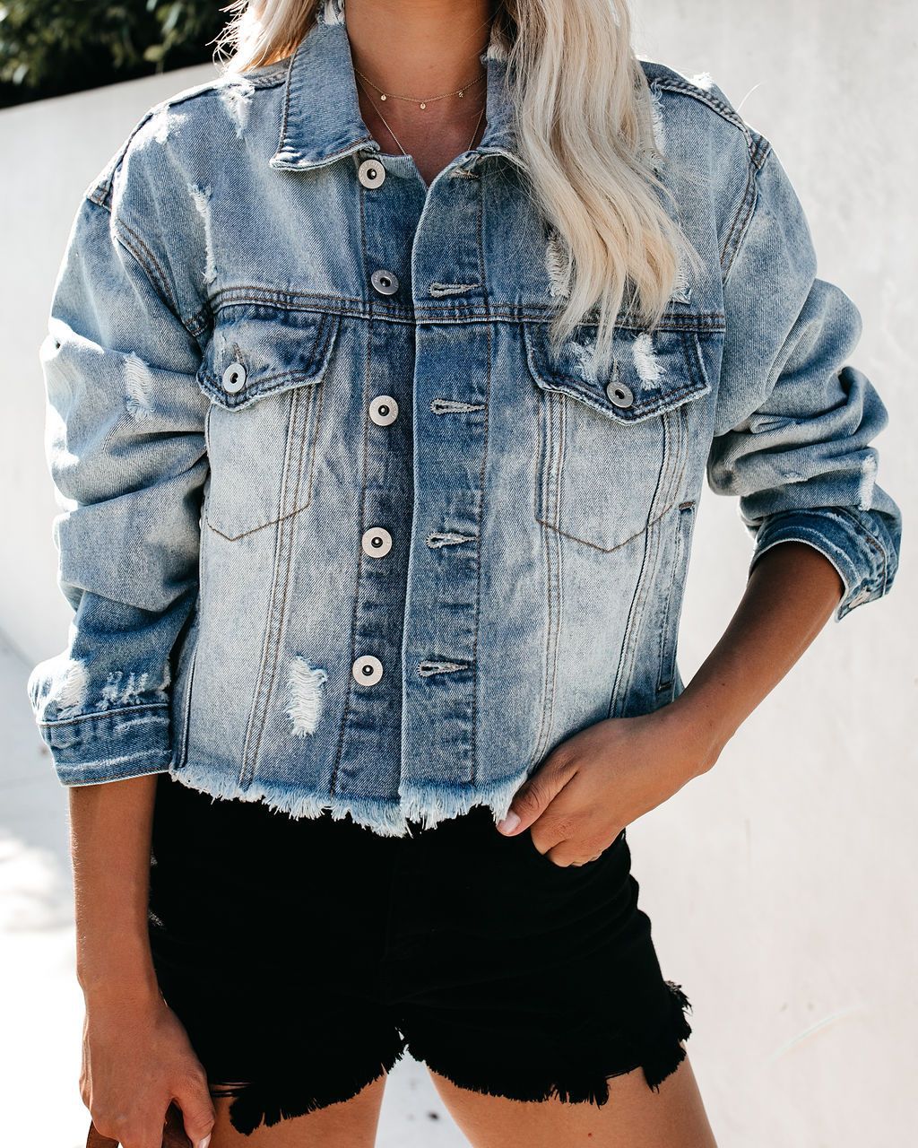 Sexy Long Sleeve Short Slim Fitting Biker Denim Small Jacket Top