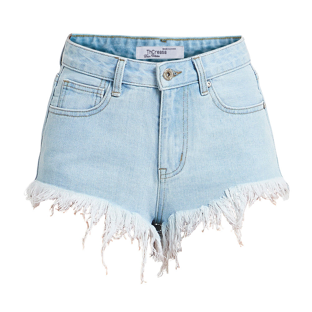 Summer Sexy Denim Super Short Shorts Style Hip Lifting Raw Edge Denim Wide Leg Pants Pants