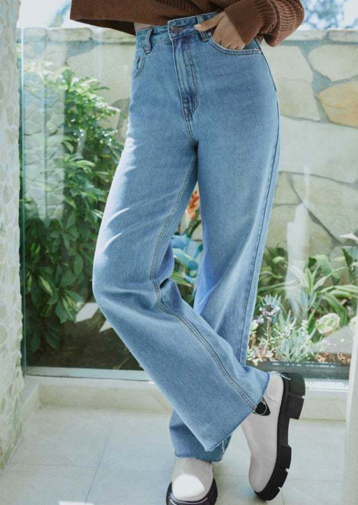 Women High Waist Retro Loose Straight Jeans Women Pants Straight Leg Jeans