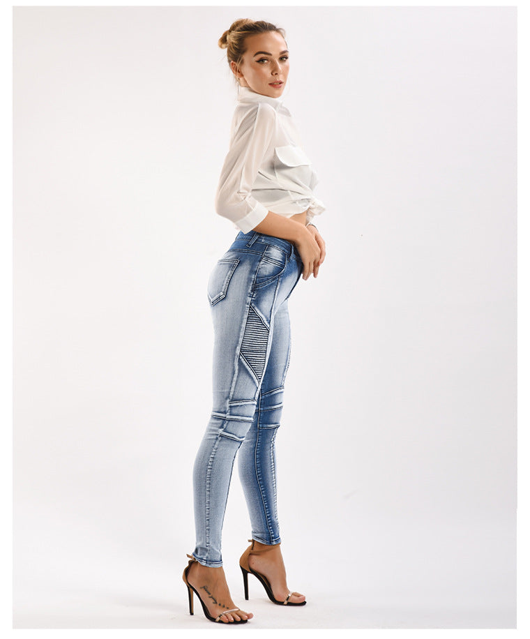 Women Clothing Slim Fit Stretch Slimming Women Denim Pencil Pants Skinny Pants  Style