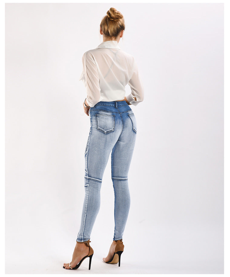 Women Clothing Slim Fit Stretch Slimming Women Denim Pencil Pants Skinny Pants  Style