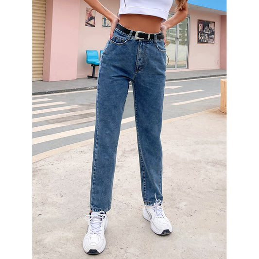 High Waist Jeans Women Spring Summer Loose Slimming Draping Wide Leg Pants Long Pants