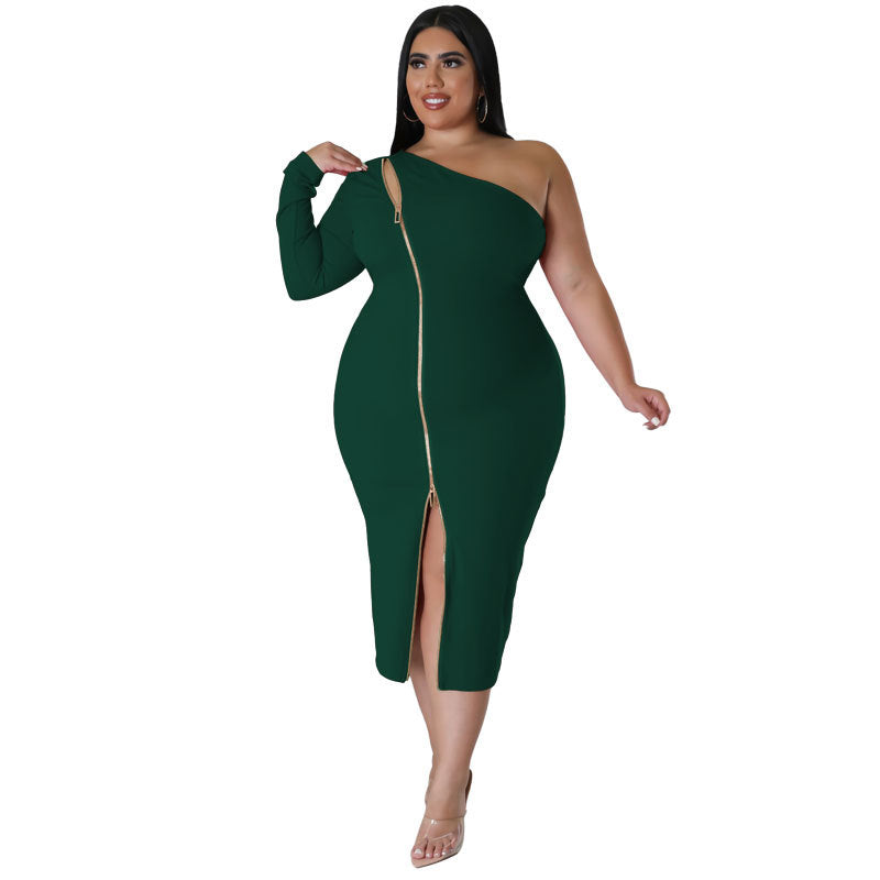 Plus Size Women Clothes Front Slit Dress Source