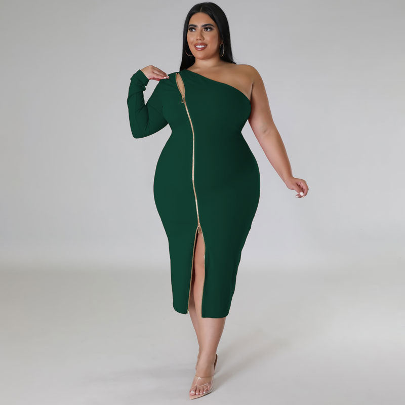 Plus Size Women Clothes Front Slit Dress Source