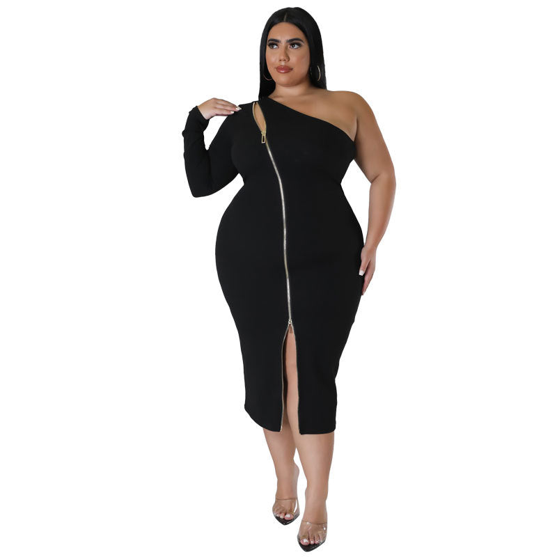 Plus Size Women Clothes Front Slit Dress Source