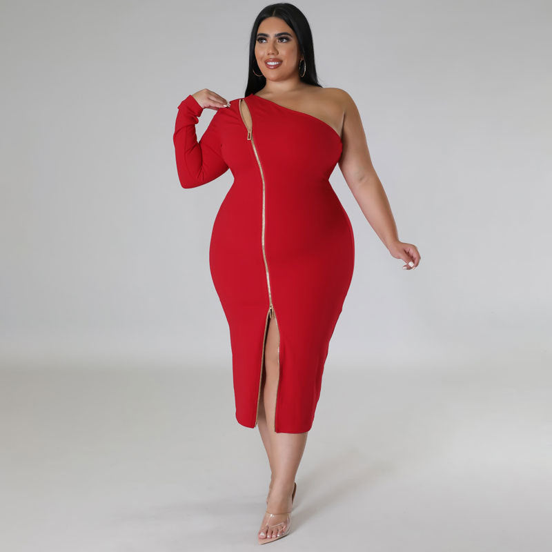 Plus Size Women Clothes Front Slit Dress Source